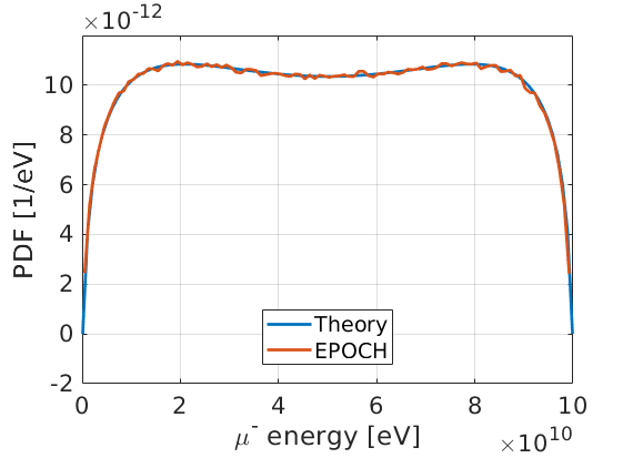 Energy distribution of immobile muons produced from pair-production of 100 GeV photons in Au